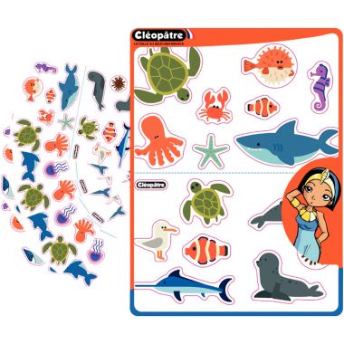 Pochette de 240 gommettes animaux marins