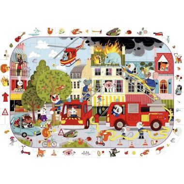 Puzzle d'observation 76 pièces, les pompiers
