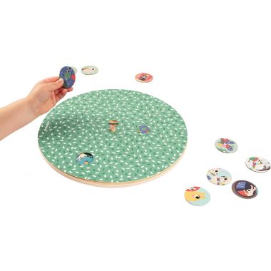 Puzzle d'observation rond recto/verso, le jardin