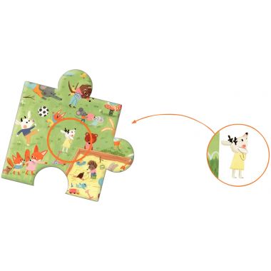 Puzzle d’observation 35 pièces, le square des amis