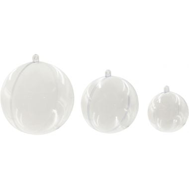 Lot de 15 boules en plastique cristal diamètres assortis