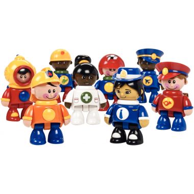 Lot de 8 personnages les métiers TOLO + 8 puzzles