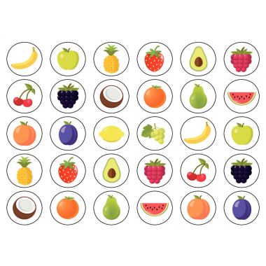 Rouleau de 900 gommettes fruits assorties