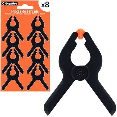 Blister de 8 pinces serre colle de 65mm