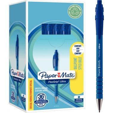 Pack de 36 stylos Flexgrip Ultra bleus dont 6 gratuits