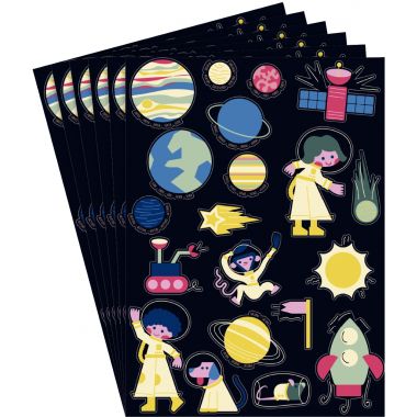 Lot de 6 planches gommettes papiers holographiques
