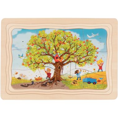 Puzzle 4 niveaux 4 saisons, le pommier