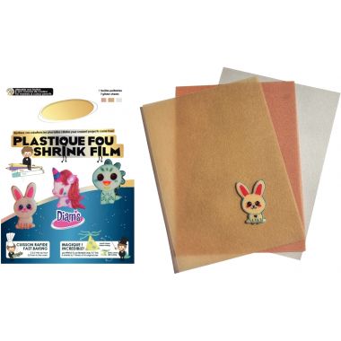 Pochette de 7 feuilles de plastique fou pailleté coloris assortis