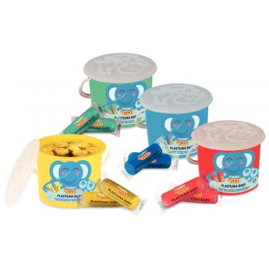 Lot de 4 seaux - 40 pains de plastilina de 38g