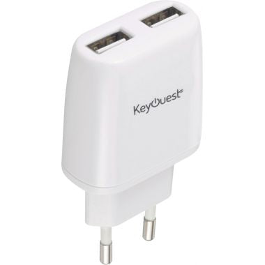 Chargeur secteur 2 ports USB-12W rapide blanc