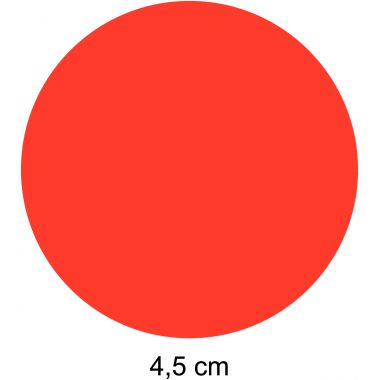 Lot de 4 rouleaux de maxi gommettes adhésives rondes diamètre 45mm, couleurs vives assorties