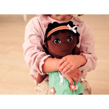 Poupée ethnique en tissu, fille africaine
