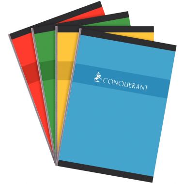 Cahier broché 192 pages CONQUERANT, format A4, quadrillé 5x5, papier 70g