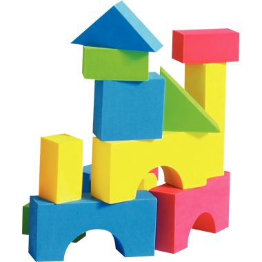 Jeu de construction 80 pièces en mousse EVA, couleurs assorties