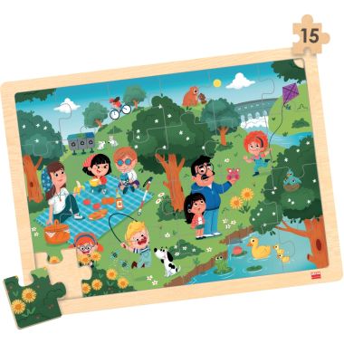 Lot de 4 puzzles à cadre en bois 15 pièces, les saisons