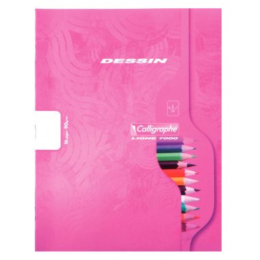 Cahier de dessin 16 pages, format 17x22 cm, uni blanc, papier 90g