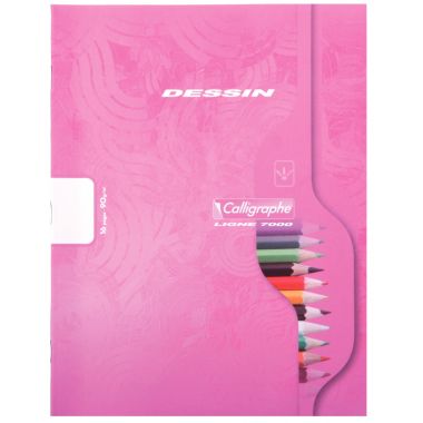 Cahier de dessin 16 pages, format 17x22 cm, quadrillé 10x10 blanc, papier 90g