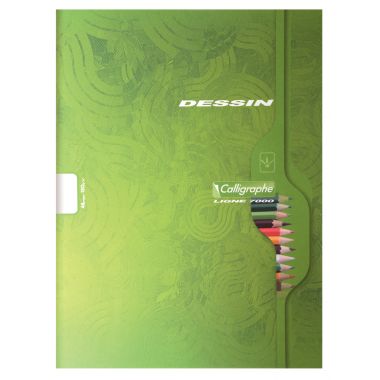 Cahier de dessin 16 pages, format 24x32 cm, uni blanc, papier 120g