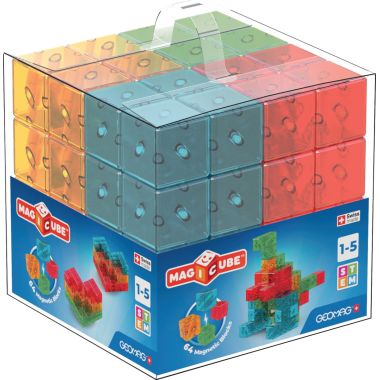 Lot de 64 cubes magnétiques MAGICUBE translucides