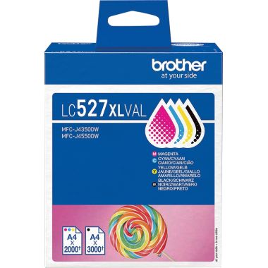 Brother SUCETTE  lot 4 cartouches encre noire, cyan, magenta, jaune authentique LC527XLVAL