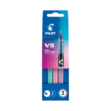 Pochette de 3 rollers V5 turquoise rose et violet
