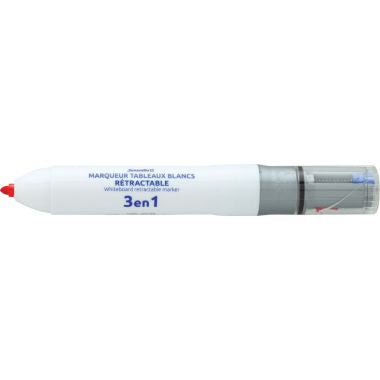 Marqueur tableau blanc 3en1 bleu, noir et rouge