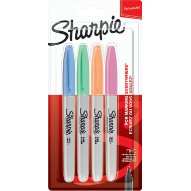 Sharpie - Blister de 4 marqueurs permanents Sharpie pastel - 2065402