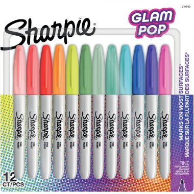Blister de 12 marqueurs permanent Sharpie Glam Pop
