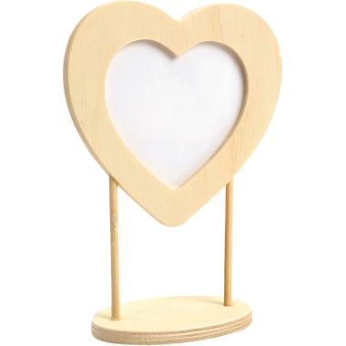 Cadre coeur sur pied en bois