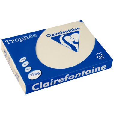 Paquet de 250 feuilles format A4 120g ivoire  CLAIREFONTAINE TROPHEE