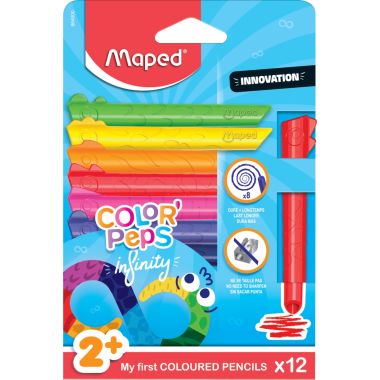 Pochette de 12 crayons de couleurs Infinity Kidy