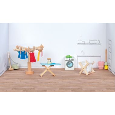Buanderie pour maison de poupées, 29 éléments