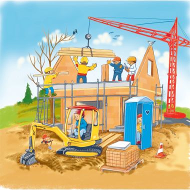 Puzzle 3 niveaux 35 pièces, la maison en construction