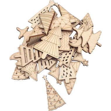 Lot de 30 minis sapin en bois a décorer