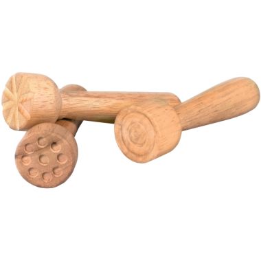 Boite de 12 tampons empreintes en bois