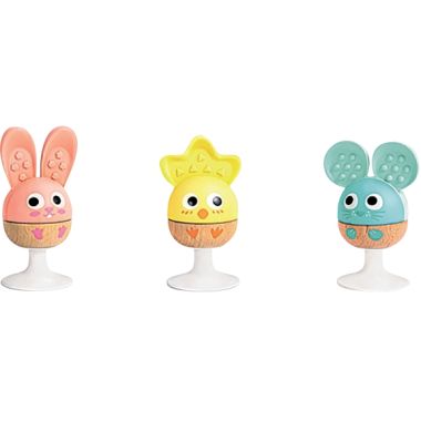 Lot de 3 hochets animaux à ventouse
