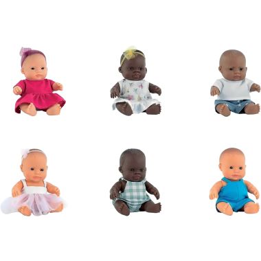 Lot de 6 poupées habillées 21 cm