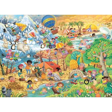 Puzzle XXL 100 pièces, les 4 saisons