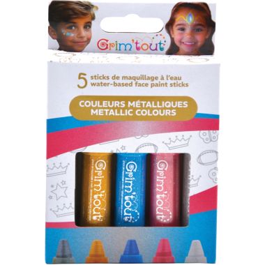 Lot de 5 sticks de maquillage couleurs métalliques