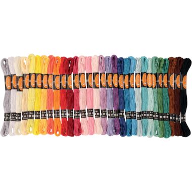 Sachet de 90 échevettes polyester coloris assortis