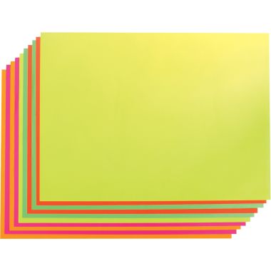 Paquet de 10 feuilles affiches 90g 60x80cm fluo assortis