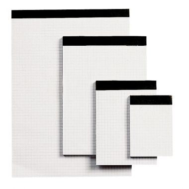 Bloc de bureau sans couverture format A5, quadrillé 5x5, papier 60g