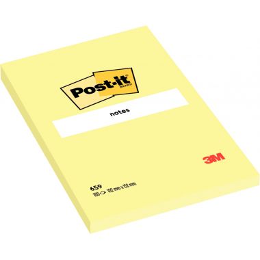 Bloc de 100 feuilles post-it notes 102 x 152 mm coloris jaune