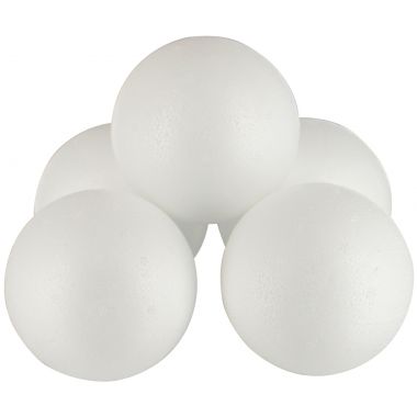 Lot de 5 boules en styropor, diamètre 7 cm