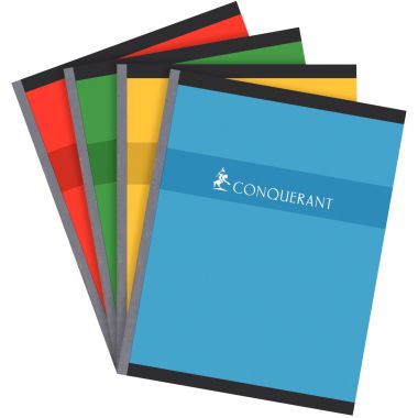 Cahier broché 192 pages CONQUERANT, format 17x22 cm, quadrillé 5x5, papier 70g