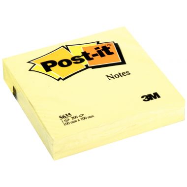 Bloc 200 feuilles notes repositionnables unies 100x100 mm coloris jaune