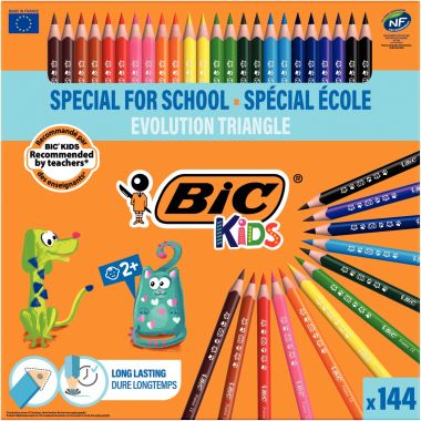 Classpack de 144 crayons de couleur Évolution triangulaire