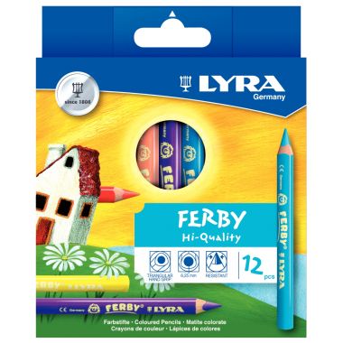 Pochette de 12 crayons de couleur Ferby assortis