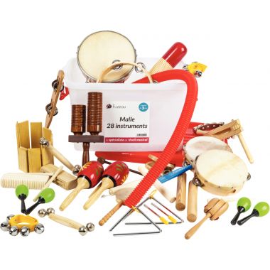Malle bleue avec 28 instruments de musique