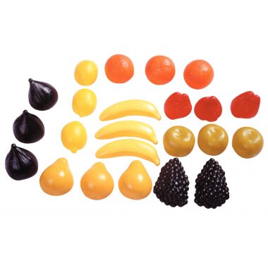 Sachet de 24 fruits assortis en plastique, petits modèles